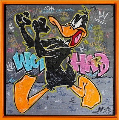 Laminage encadrée  Daffy Duck 30X30