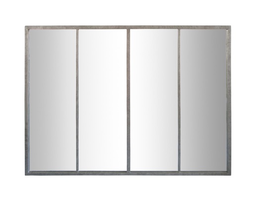 Miroir déco INDUSTRIEL Miroir frank 4 bandes zinc 90X120