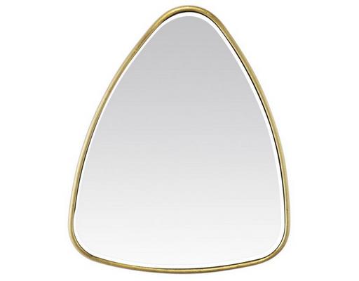 Miroir déco ORIGINAL Miroir triangle aux bords arrondis doré 42X50