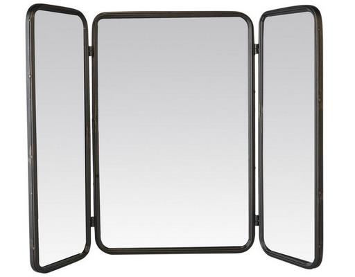Miroir déco ORIGINAL Miroir rectangulaire barbier métal noir 80X60