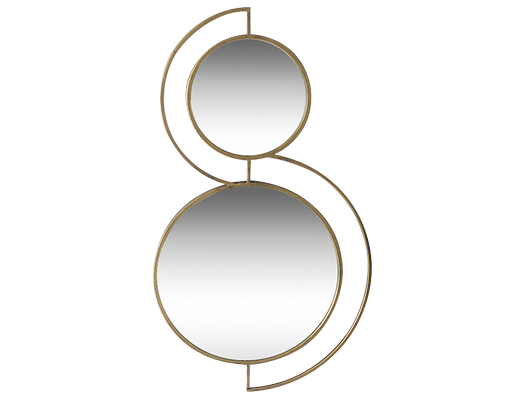 Miroir déco DORE Miroir double ronds metal dore 81X46