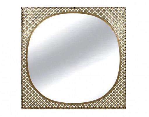 Miroir déco ORIGINAL Miroir tresse metal dore 70X70