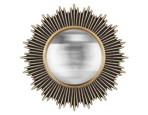 Miroir déco ROND Miroir soleil convexe doré 45X45