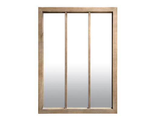 Miroir déco INDUSTRIEL Miroir fenêtre 3 bandes en bois 85X113
