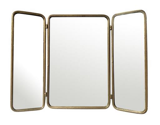 Miroir déco ORIGINAL Miroir rectangulaire barbier métal doré 80X60