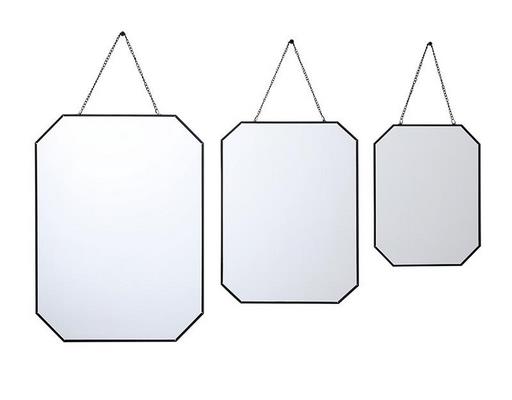 Miroir déco ORIGINAL Lot 3 miroirs chaine noir 40X30