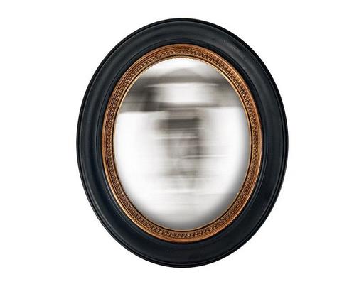 Miroir déco CLASSIQUE Miroir convexe ovale perle noir 34.8X29.5