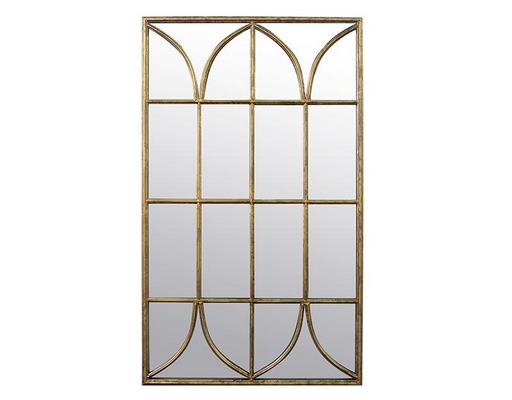 Miroir déco ORIGINAL Miroir fenêtre en métal doré 65X110