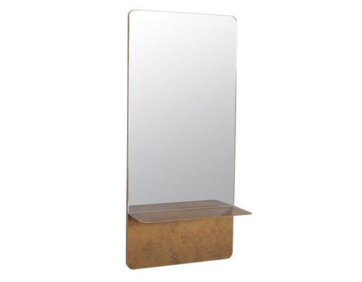 Miroir déco DORE Miroir etagere metal dore 35X14X75