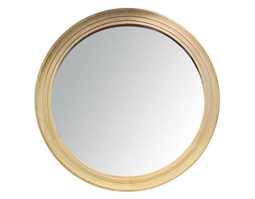 Miroir déco ROND Miroir rond épais bois clair 76cm 76X76