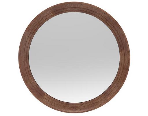 Miroir déco ROND Miroir rond épais bois brun 76cm 76X76