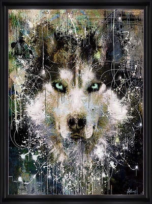 Tableau alu encadré ANIMAUX Loup 50X70