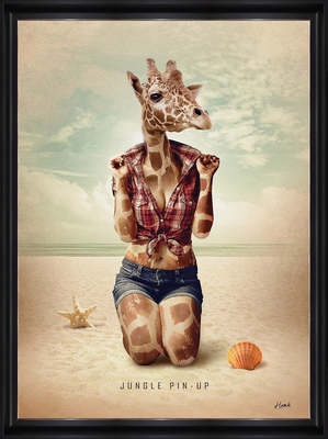 Tableau alu encadré ANIMAUX Pin Up 50X70