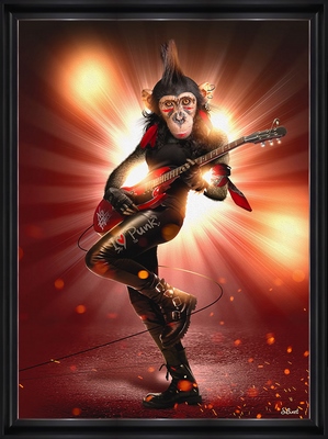 Tableau alu encadré ANIMAUX Punk Music 50X70