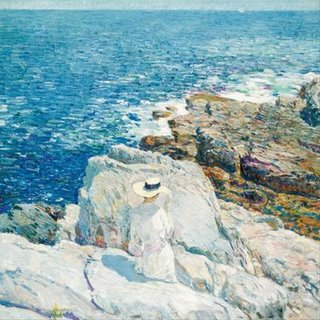 1AA1552-The-South-Ledges-Appledore-PAYSAGE-ART-MODERNE-Frederick-Childe-Hassam