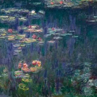 1CM005-Waterlilies:-Green-Reflections-(detail)-PEINTRE-PAYSAGE-Claude-Monet