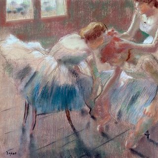 1ED2687-Three-Dancers-preparing-for-Class-ART-MODERNE-FIGURATIF-Edgar-Degas
