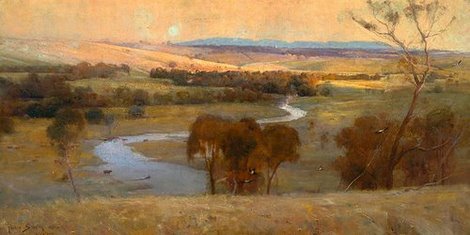 2AA3098-Still-glides-the-stream-and-shall-for-ever-glide-ART-MODERNE-PAYSAGE-Arthur-Streeton