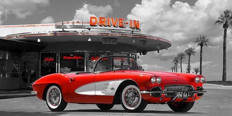 2AP3237-Historical-diner-USA-AUTOMOBILE--Gasoline-Images-