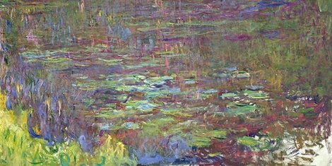 2CM004-Waterlilies-at-Sunset-(detail)-PEINTRE-PAYSAGE-Claude-Monet