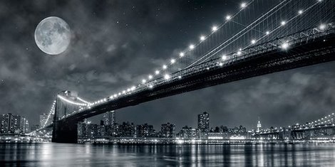 2DL248-Brooklyn-Bridge-at-night-New-York-URBAIN--Janis-Lacis