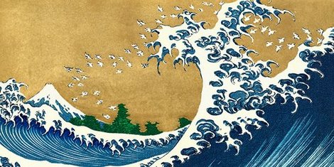 Image 2HK1633 The Big Wave (detail from 100 Views of Mt. Fuji) ART ASIATIQUE  Katsushika Hokusai