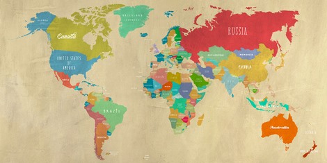 Image 2JO5551 Joannoo Modern Map of the World  (detail)