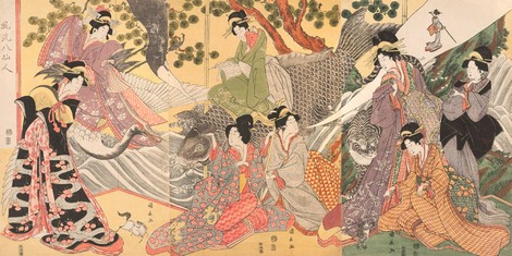 Image 2JP5700 Kininaga Kabuki players as the Eight Sennin