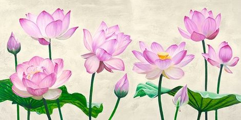 Image 2MI2851 Lotus Flowers FLEURS DECORATIF Shin Mills