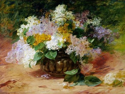 3AA1088-A-Still-Life-of-Lilacs--FLEURS-ART-CLASSIQUE-Georges-Jeannin