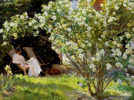 3AA2173-Seated-in-the-garden-of-roses-PAYSAGE-FIGURATIF-Peder-Severin-KrAžyer