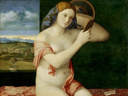 3AA2211-Giovane-donna-allo-specchio-ART-CLASSIQUE-FIGURATIF-Giovanni-Bellini
