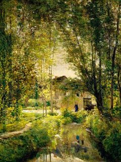 3AA2676-Landscape-with-a-Sunlit-Stream--ART-MODERNE-PAYSAGE-Charles-FranAois-Daubigny