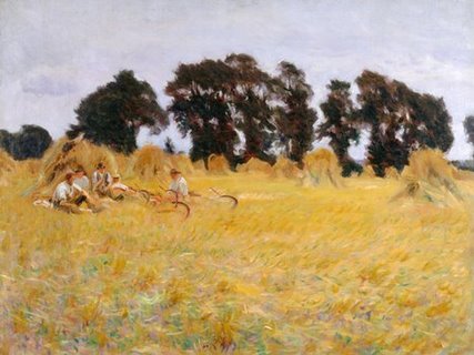 3AA2679-Reapers-resting-in-a-Wheat-Field--ART-MODERNE-PAYSAGE-John-Singer-Sargent-