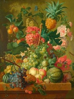 3AA2724-Fruit-and-Flowers-ART-CLASSIQUE-FLEURS-Paulus-Theodorus-van-Brussel-