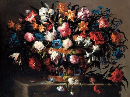 3AA2725-Small-basket-of-Flowers-ART-CLASSIQUE-FLEURS-Juan-de-Arellano