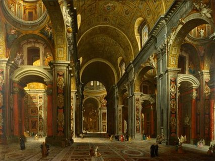 3AA2734-The-interior-of-St-Peter-s-Rome-ART-CLASSIQUE--Giovanni-Paolo-Panini