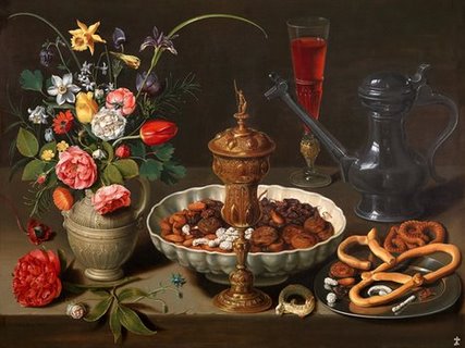 Image 3AA3790 Still Life of Flowers and Dried Fruit FLEURS ART CLASSIQUE Clara Peeters
