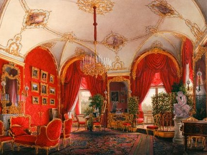 3AA3811-Interiors-of-the-Winter-Palace:-the-Fourth-Reserved-Apartment-CARTE--Edward-Petrovich-Hau