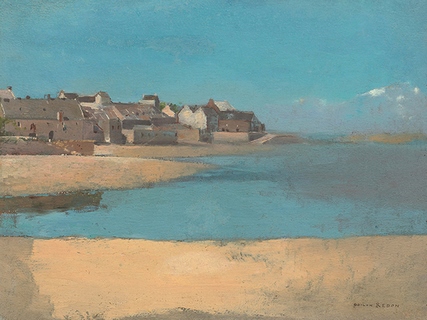 3AA5864-Odilon-Redon-Village-by-the-Sea-in-Brittany