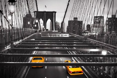 3AP3208-Taxi-on-Brooklyn-Bridge-NYC-URBAIN-AUTOMOBILE-Anonymous-