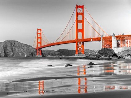 Image 3AP3313 Baker beach and Golden Gate Bridge San Francisco URBAIN MARIN Anonymous 