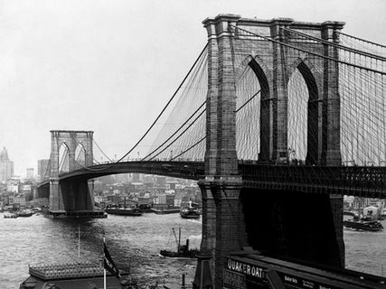 Image 3AP650 Brooklyn Bridge New York 1900 URBAIN VINTAGE A. Loeffler