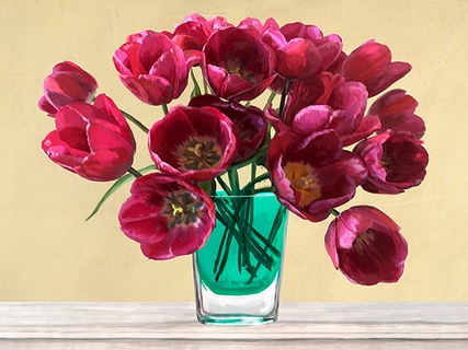 Image 3AT5139 Andrea Antinori Red Tulips in a Glass Vase
