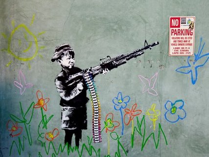 Image 3BY2005 Westwood Los Angeles (graffiti attributed to Banksy) URBAIN  Anonymous (attributed to Banksy) 