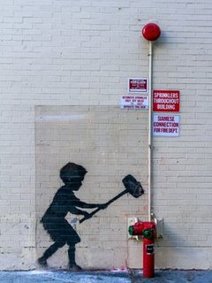 Image 3BY2006 79th Street/Broadway NYC (graffiti attributed to Banksy) URBAIN  Anonymous (attributed to Banksy) 