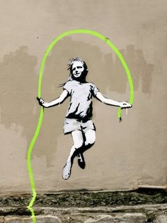 Image 3BY2783 Girl  North 6th Avenue NYC (graffiti attributed to Banksy) URBAIN  Anonymous (attributed to Banksy) 