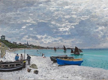 3CM1051-The-Beach-at-Sainte-Adresse-PEINTRE-PAYSAGE-Claude-Monet