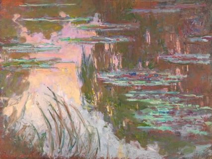 3CM2669-Water-Lilies-Setting-Sun-PEINTRE-PAYSAGE-Claude-Monet