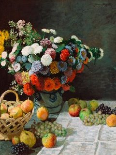 Image 3CM3099 Still life with flowers and fruit PEINTRE FLEURS Claude Monet